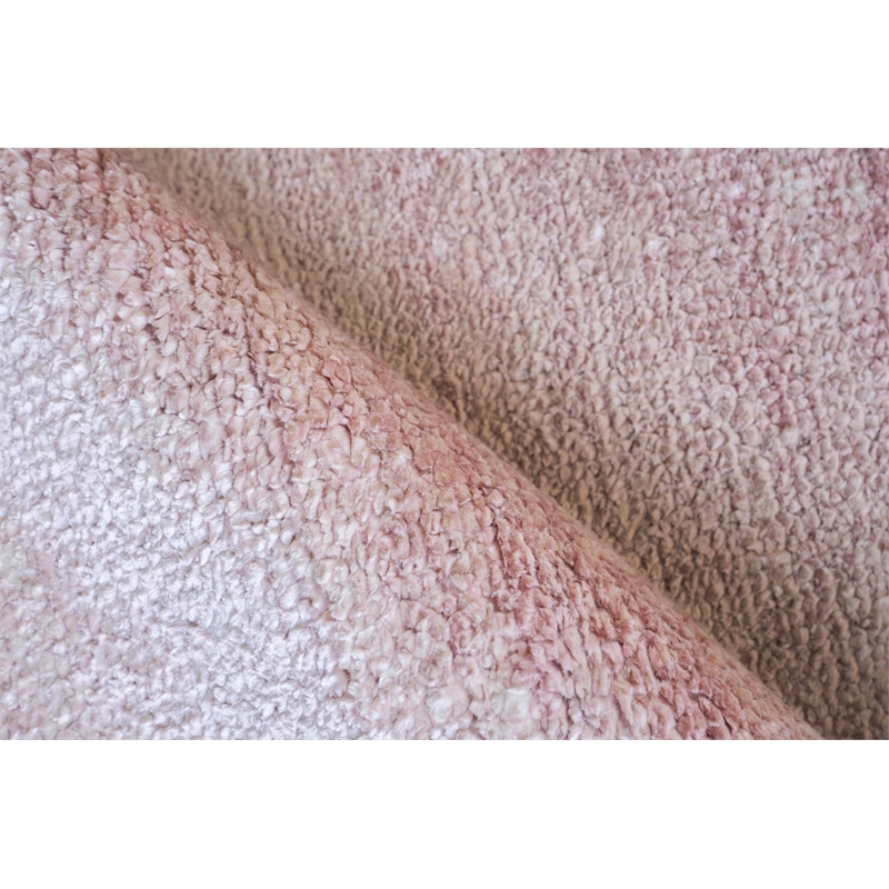 Plush Hand-Knotted Bamboo Silk/Mohair Pink 2'x3' Area Rug