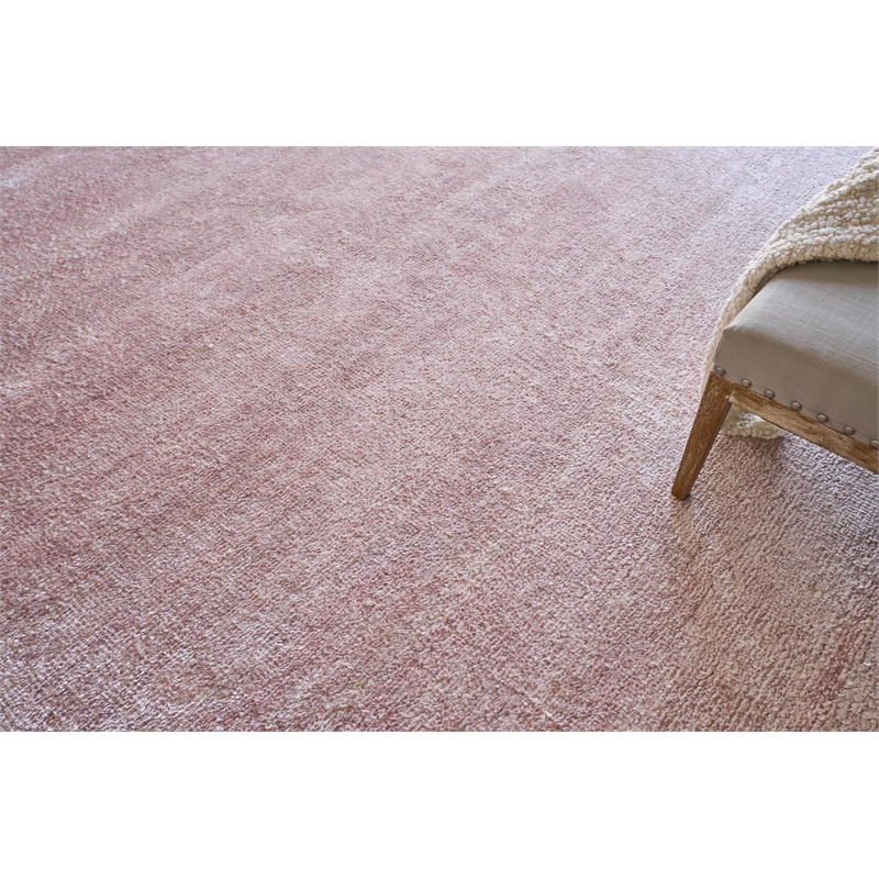 Plush Hand-Knotted Bamboo Silk/Mohair Pink 2'x3' Area Rug