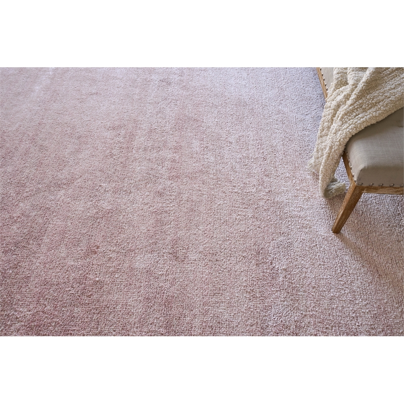 Plush Hand-Knotted Bamboo Silk/Mohair Pink 2'x3' Area Rug