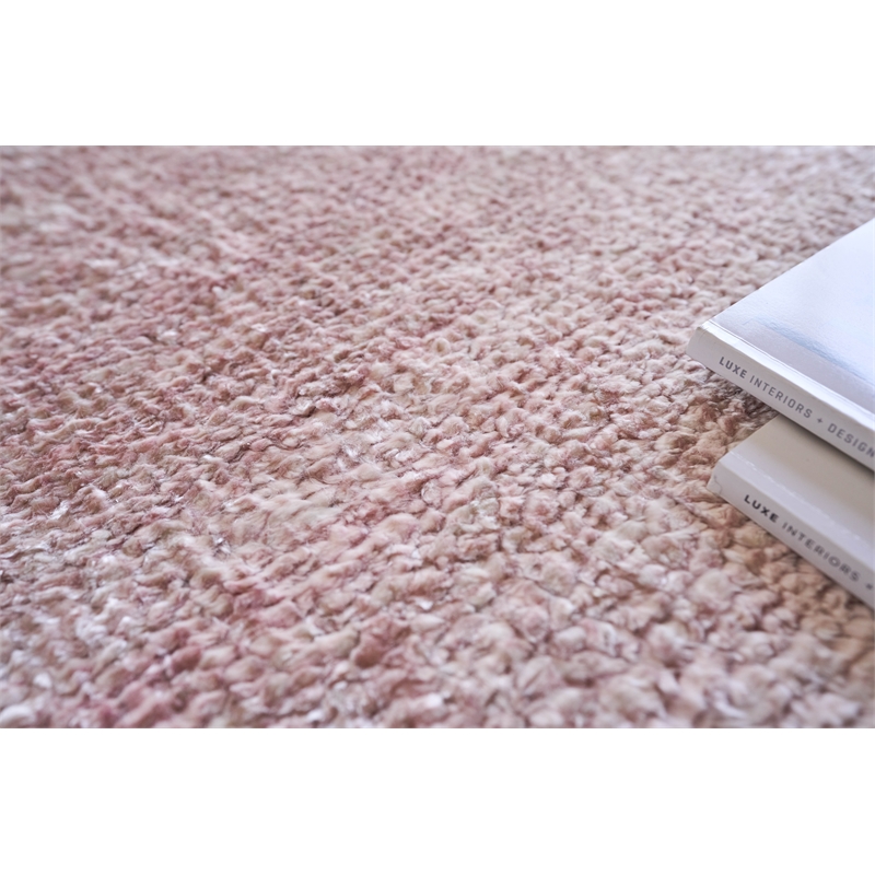 Plush Hand-Knotted Bamboo Silk/Mohair Pink 2'x3' Area Rug