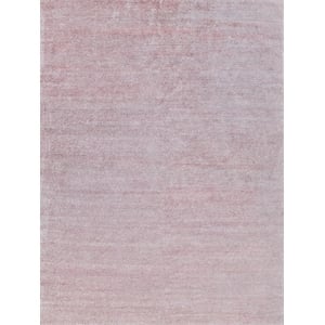 Plush Hand-Knotted Bamboo Silk/Mohair Pink 2'x3' Area Rug