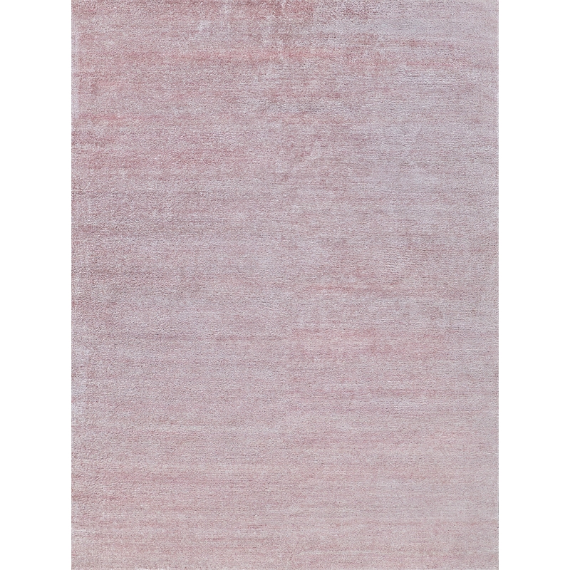 Plush Hand-Knotted Bamboo Silk/Mohair Pink 8'x10' Area Rug