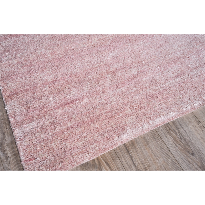 Plush Hand-Knotted Bamboo Silk/Mohair Pink 9'x12' Area Rug