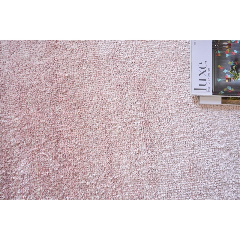 Plush Hand-Knotted Bamboo Silk/Mohair Pink 9'x12' Area Rug
