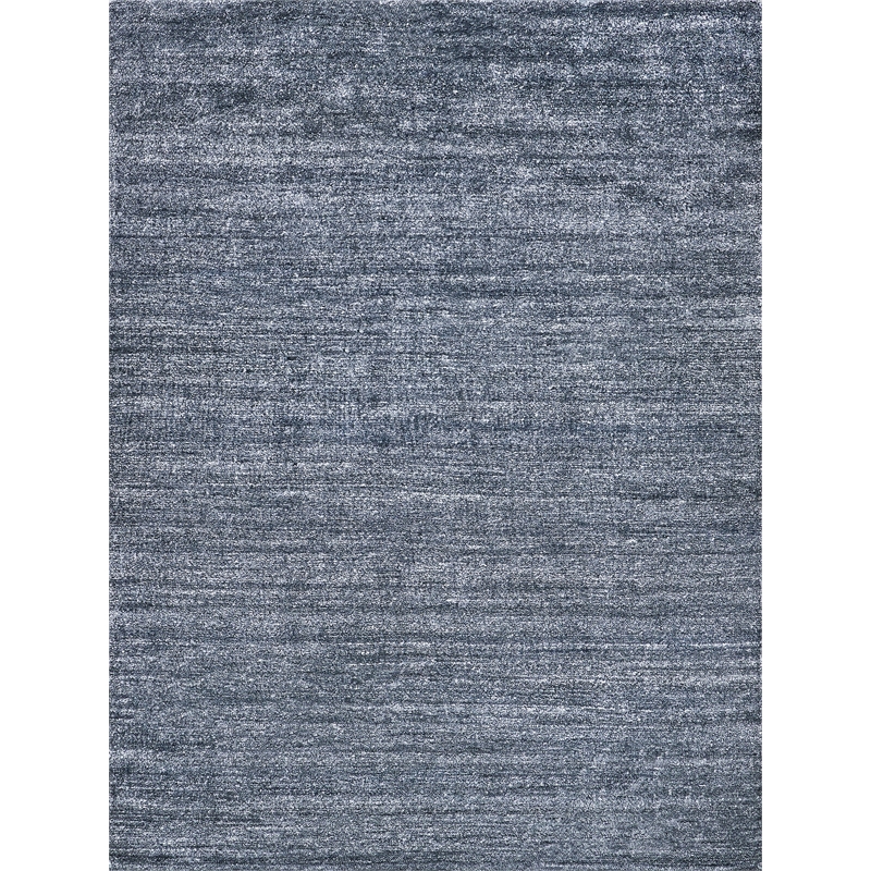 Plush Hand-Knotted Bamboo Silk/Wool Charcoal 12'x15' Area Rug