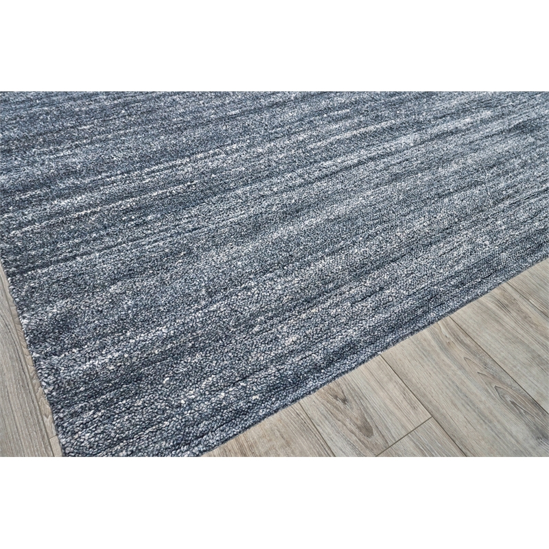 Plush Hand-Knotted Bamboo Silk/Wool Charcoal 2'x3' Area Rug
