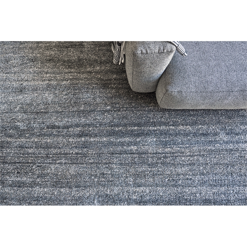 Plush Hand-Knotted Bamboo Silk/Wool Charcoal 2'x3' Area Rug