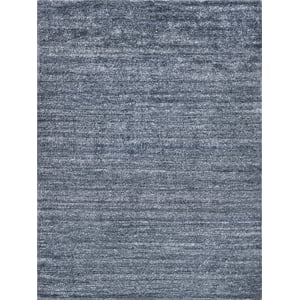 Plush Hand-Knotted Bamboo Silk/Wool Charcoal 2'x3' Area Rug