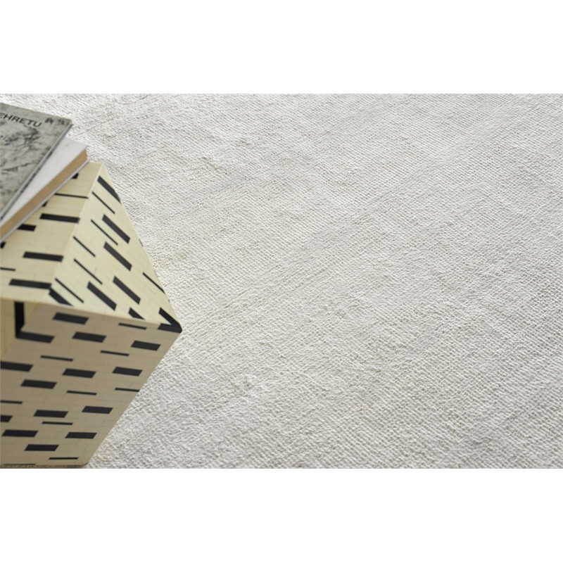 Plush Hand-Knotted Bamboo Silk/Wool White 12'x15' Area Rug
