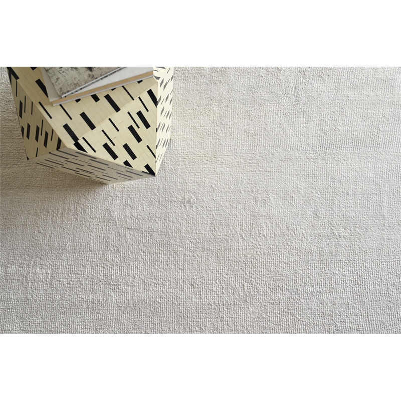 Plush Hand-Knotted Bamboo Silk/Wool White 12'x15' Area Rug
