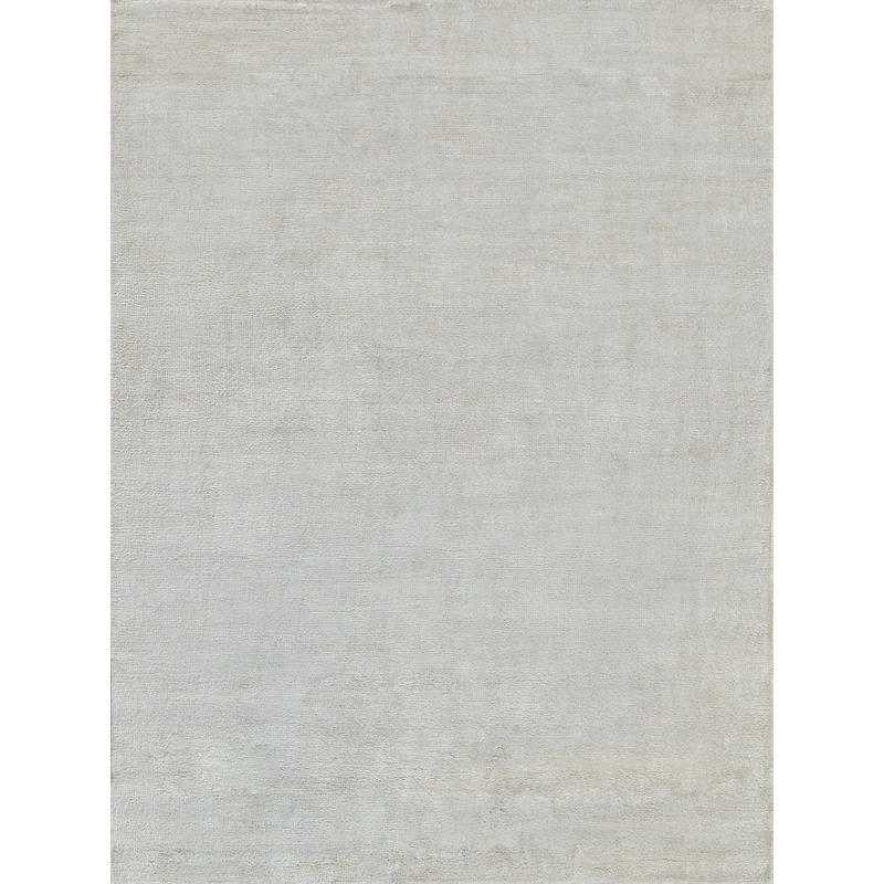 Plush Hand-Knotted Bamboo Silk/Wool White 12'x15' Area Rug