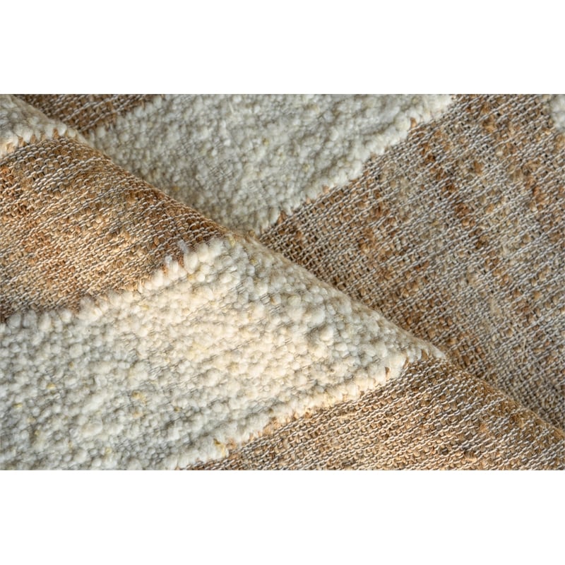 Pompano Flatweave Wool/Jute Ivory/Beige 8'x10' Area Rug