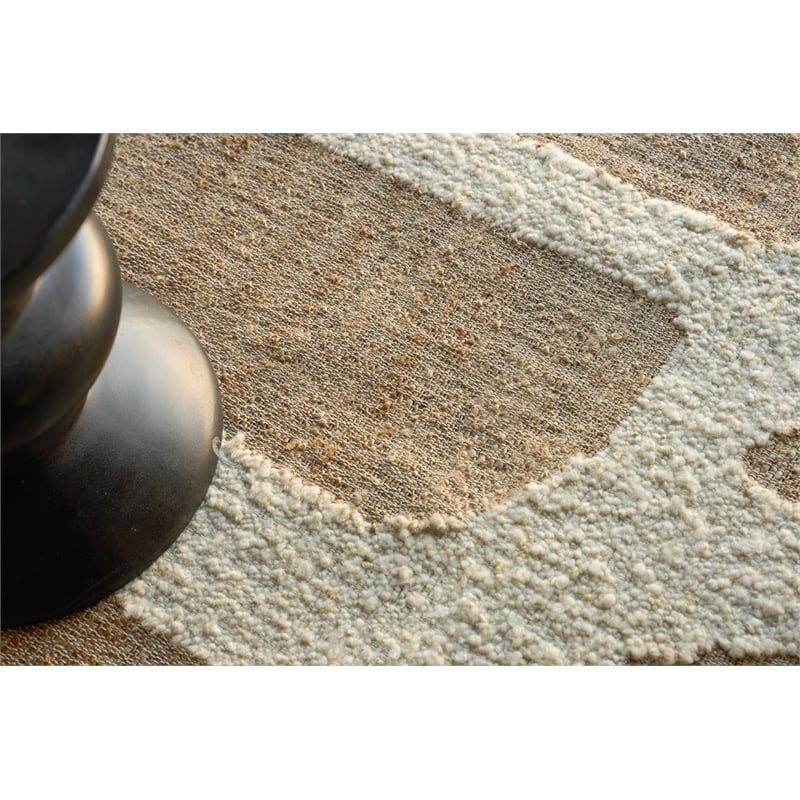 Pompano Flatweave Wool/Jute Ivory/Beige 8'x10' Area Rug