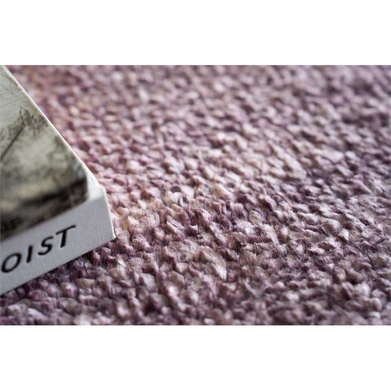 Plush Hand-Knotted Bamboo Silk/Mohair Deep Mauve 2'x3' Area Rug
