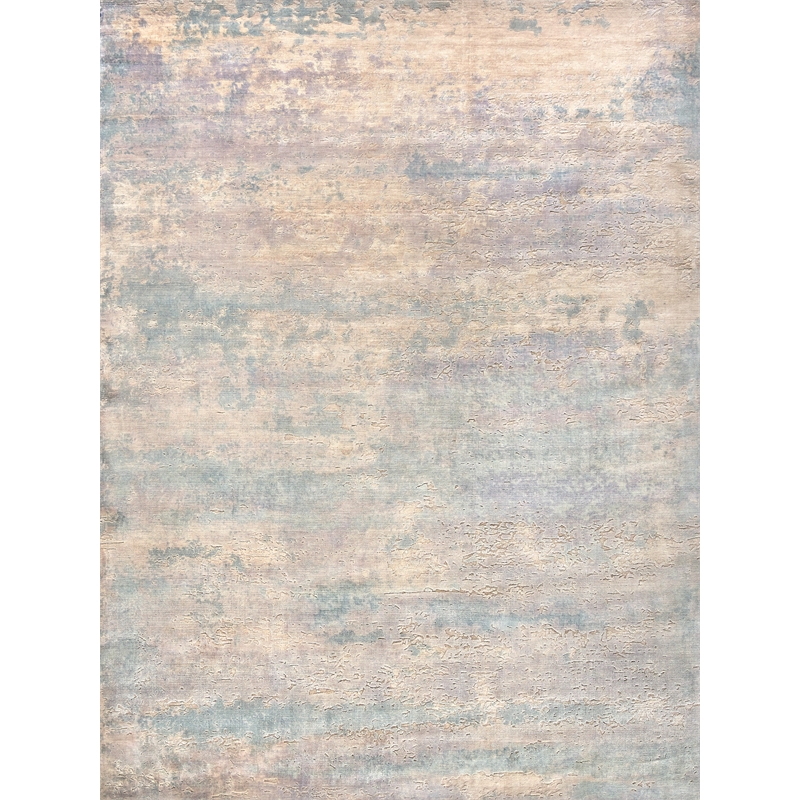 Reflections Handloomed Bamboo Silk Light Beige/Blue 8'x10' Area Rug