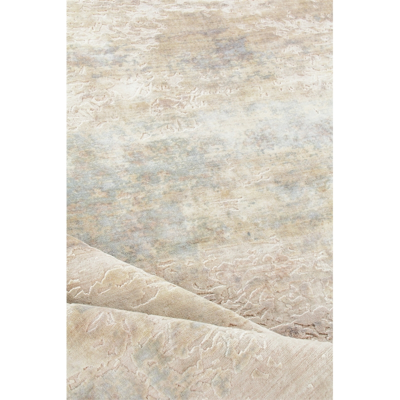 Reflections Handloomed Bamboo Silk Ivory/Soft Green 9'x12' Area Rug