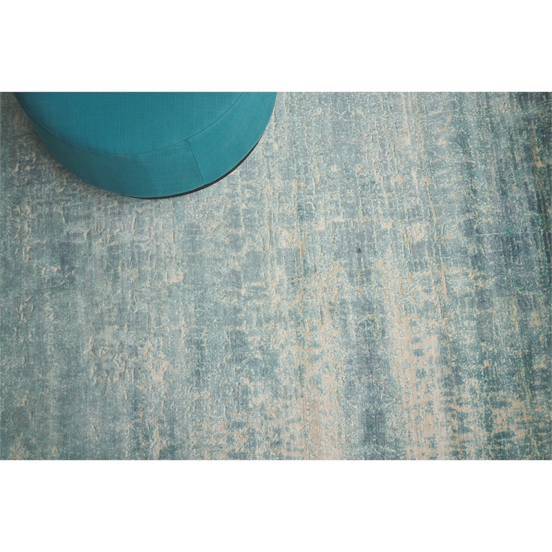 Reflections Handloomed Bamboo Silk Teal 6'x9' Area Rug