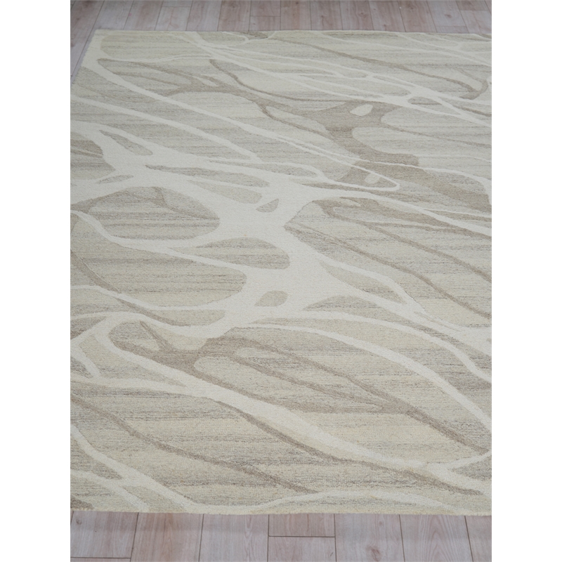 Rio Hand-Tufted New Zealand Wool Beige/Ivory 9'x12' Area Rug