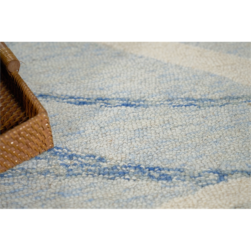 Rio Hand-Tufted New Zealand Wool Blue/Ivory 6'x9' Area Rug