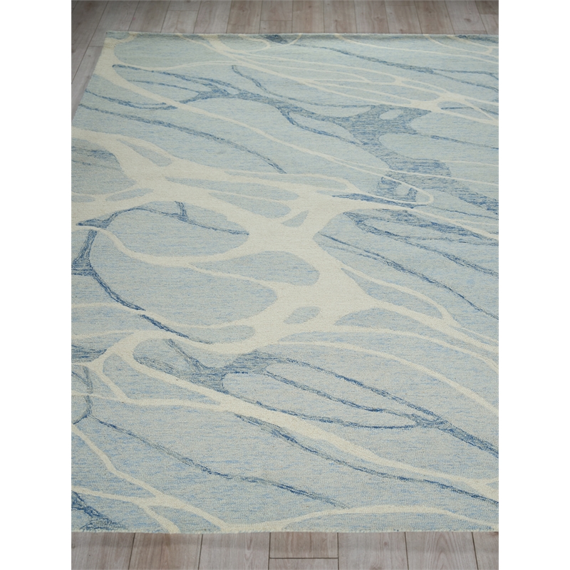 Rio Hand-Tufted New Zealand Wool Blue/Ivory 8'x10' Area Rug