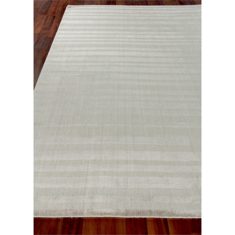 Robin Stripe Handloomed Bamboo Silk/Wool Taupe 12'x15' Area Rug
