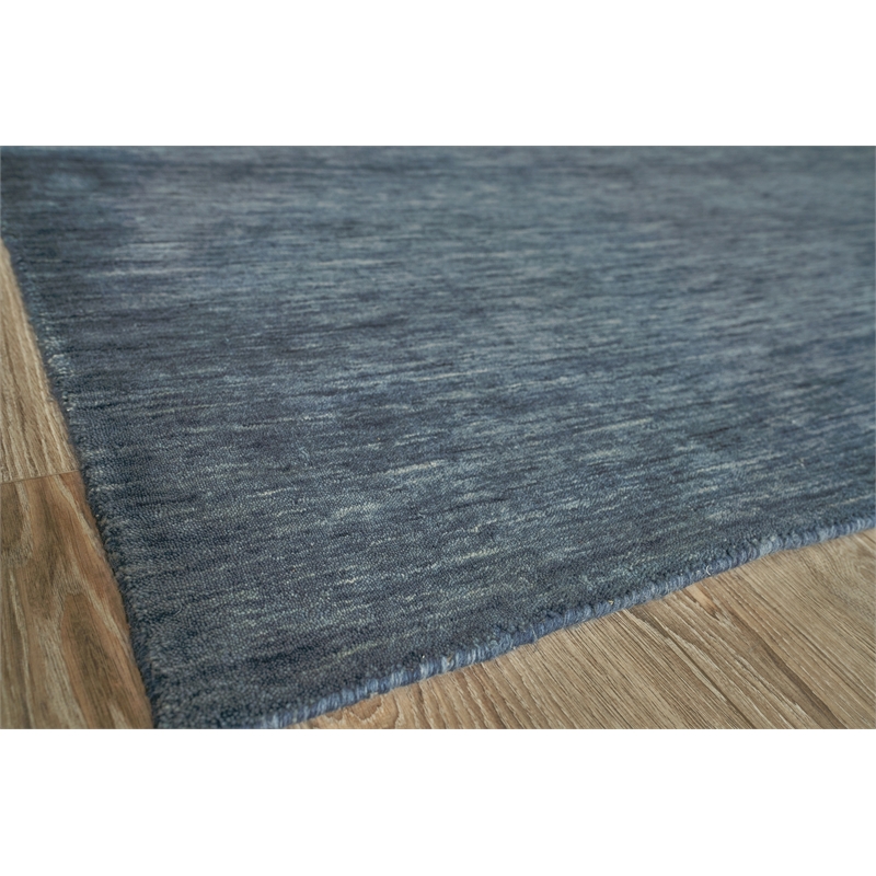 Roche Handloomed New Zealand Wool Dark Blue 6'x9' Area Rug
