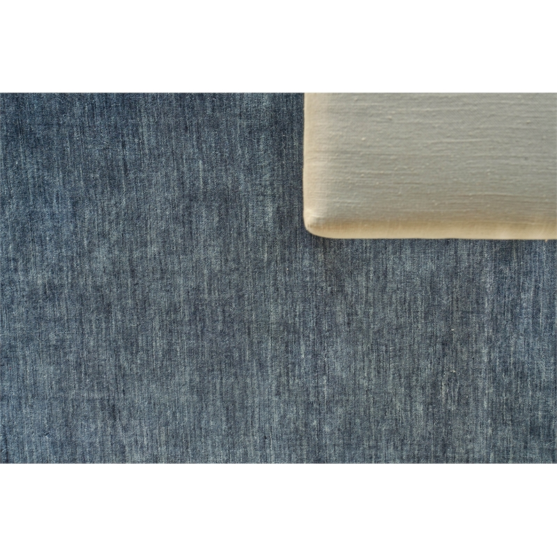 Roche Handloomed New Zealand Wool Dark Blue 6'x9' Area Rug
