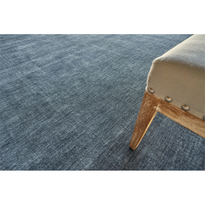 Roche Handloomed New Zealand Wool Dark Blue 8'x10' Area Rug
