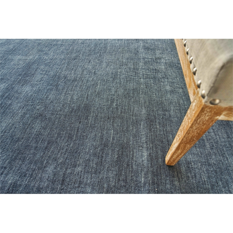 Roche Handloomed New Zealand Wool Dark Blue 8'x10' Area Rug