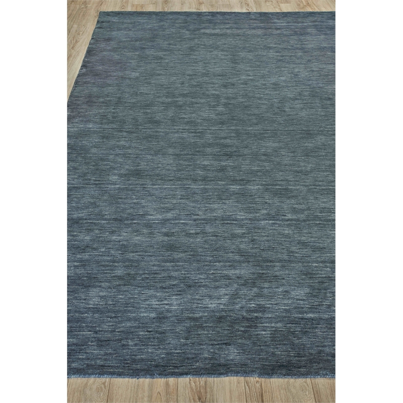 Roche Handloomed New Zealand Wool Dark Blue 9'x12' Area Rug