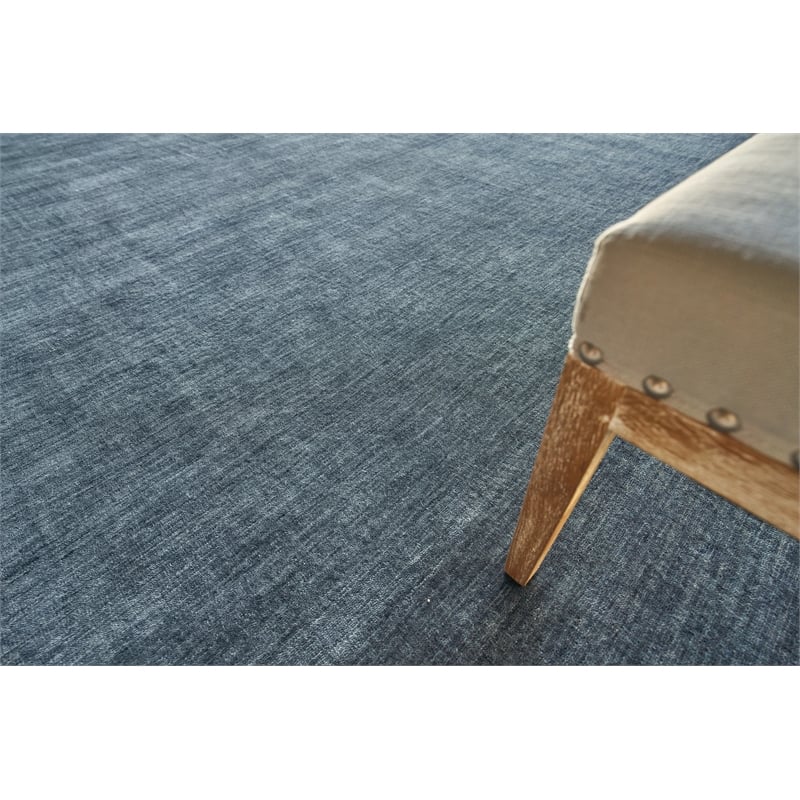 Roche Handloomed New Zealand Wool Dark Blue 9'x12' Area Rug
