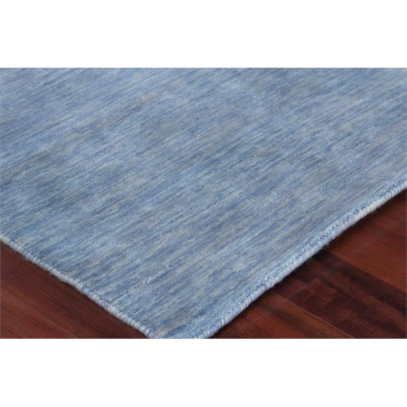 Roche Handloomed New Zealand Wool Light Blue 6'x9' Area Rug