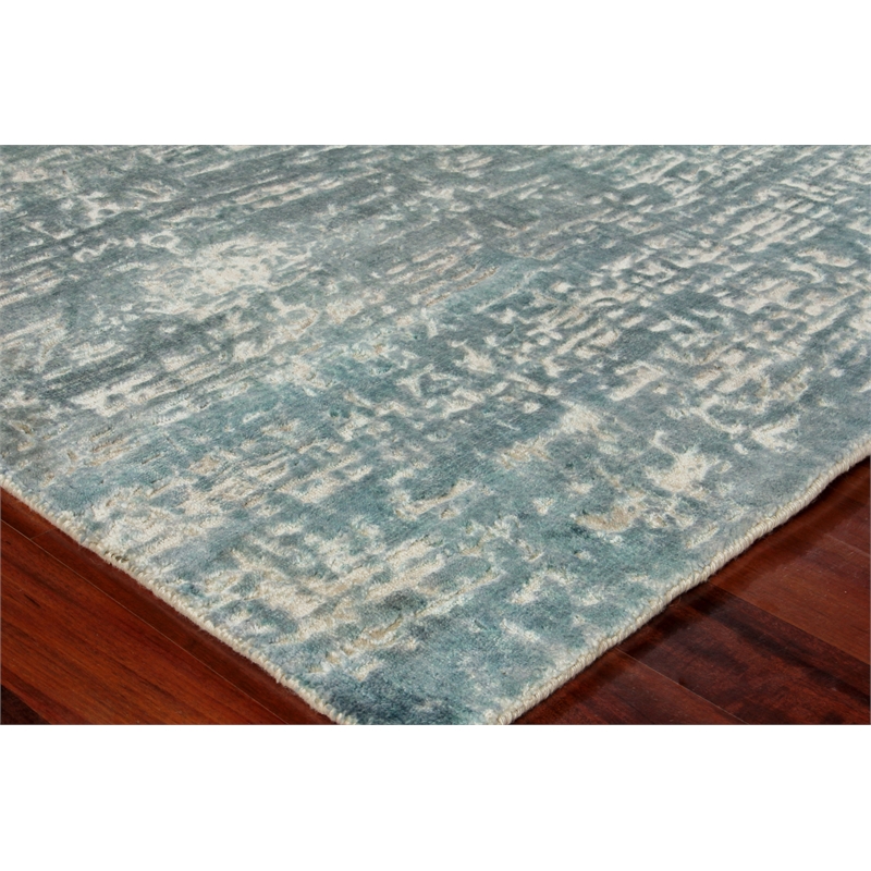 Reflections Handloomed Bamboo Silk Teal 9'x12' Area Rug