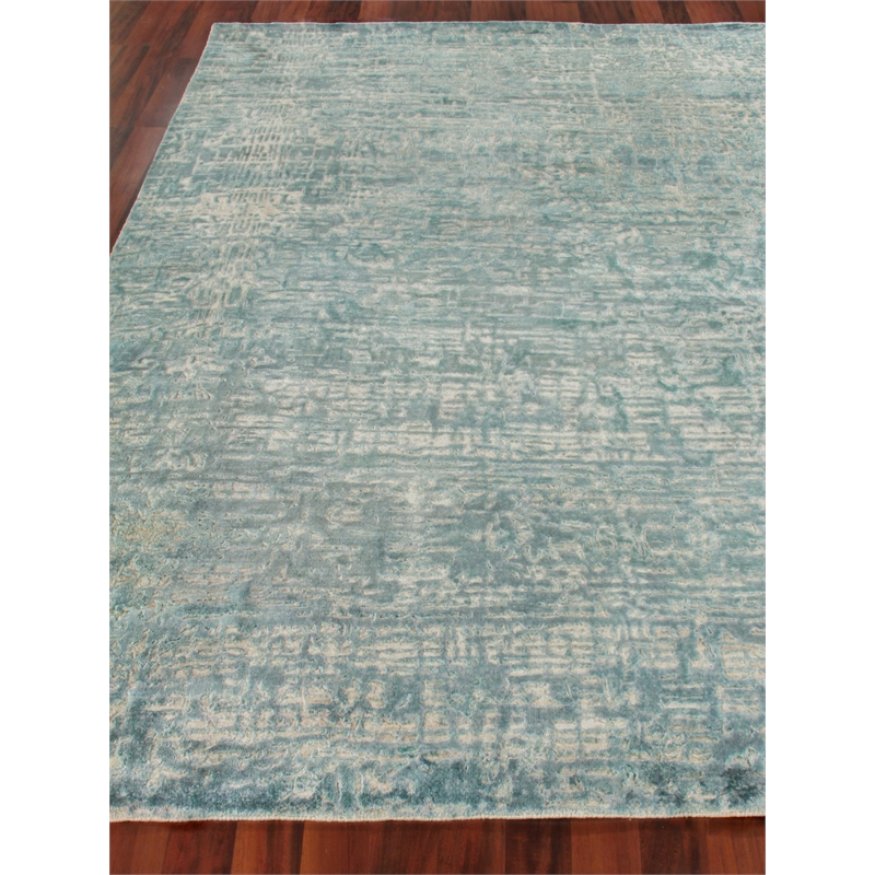 Reflections Handloomed Bamboo Silk Teal 9'x12' Area Rug