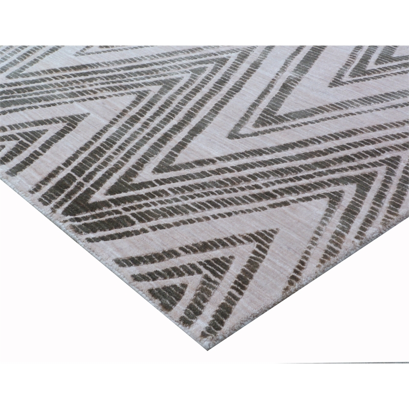 Reflections Handloomed Bamboo Silk Beige 8'x10' Area Rug