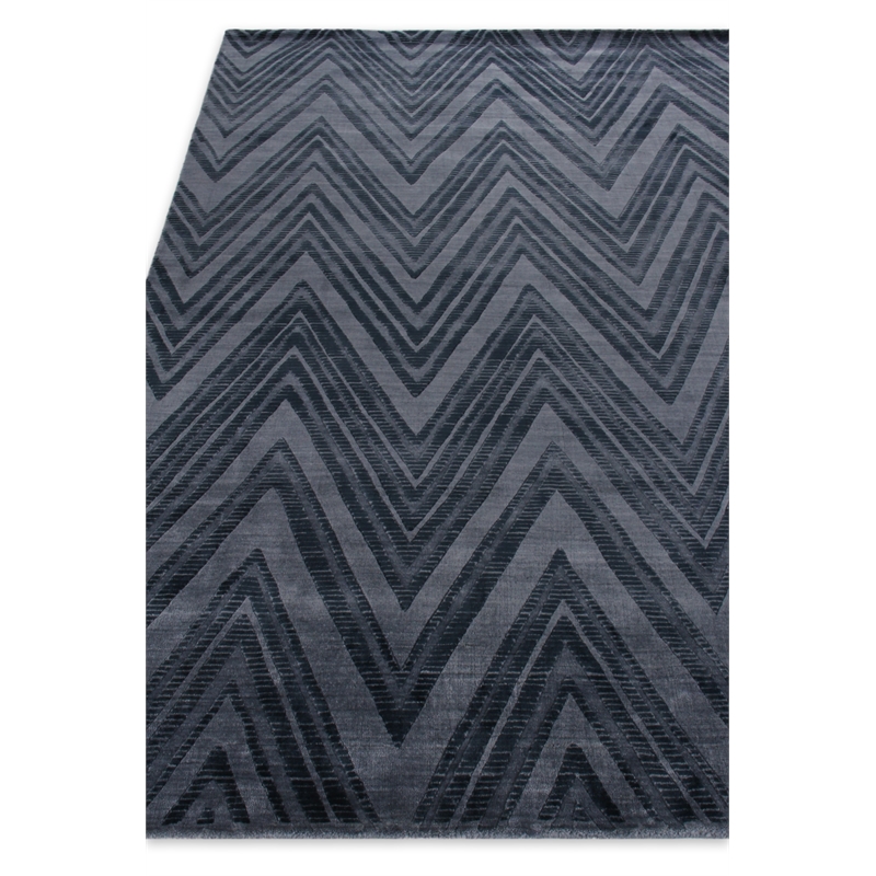 Reflections Handloomed Bamboo Silk Blue/Denim 8'x10' Area Rug