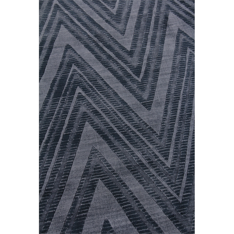 Reflections Handloomed Bamboo Silk Blue/Denim 8'x10' Area Rug