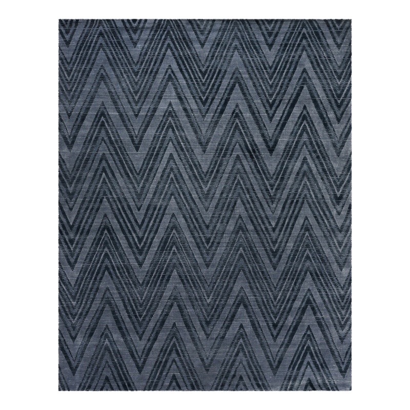 Reflections Handloomed Bamboo Silk Blue/Denim 8'x10' Area Rug