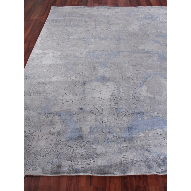 Reflections Handloomed Bamboo Silk Gray/Blue 10'x14' Area Rug
