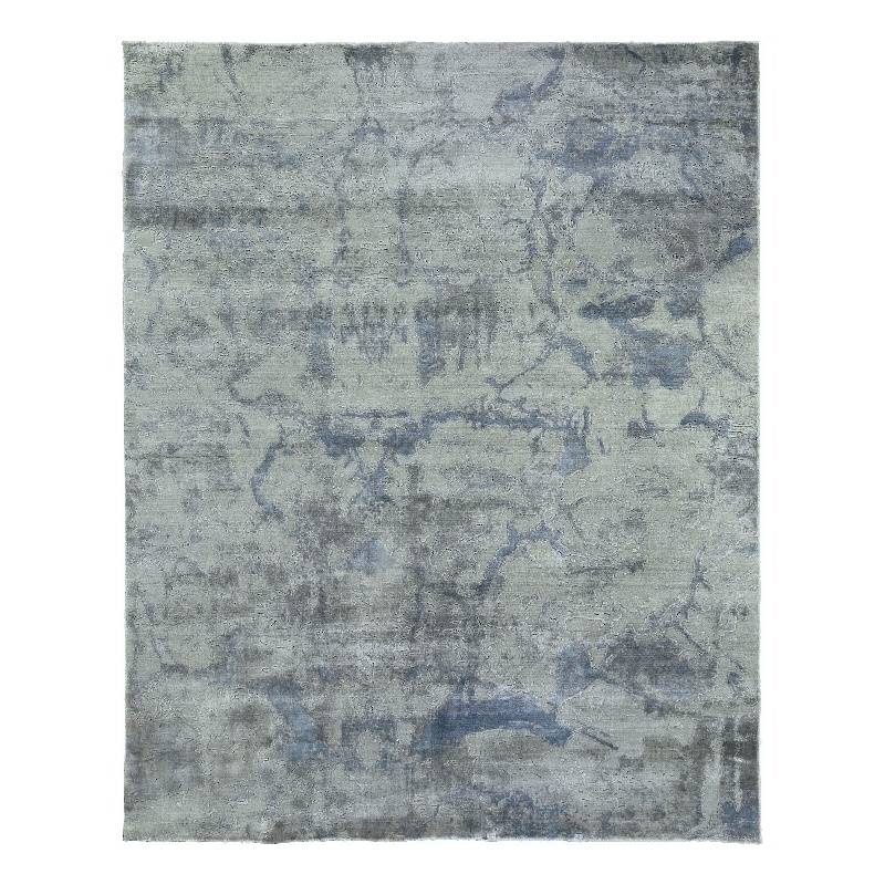 Reflections Handloomed Bamboo Silk Gray/Blue 10'x14' Area Rug