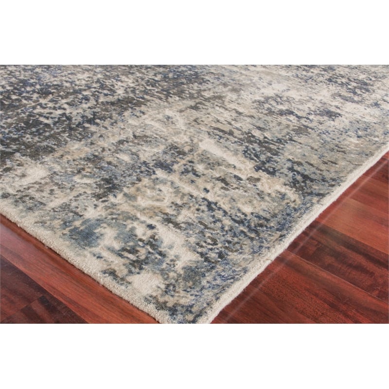 Reflections Handloomed Bamboo Silk Blue/Multi 6'x9' Area Rug