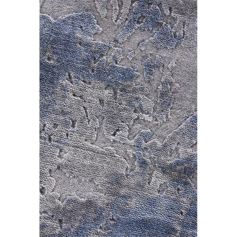 Reflections Handloomed Bamboo Silk Gray/Blue 9'x12' Area Rug