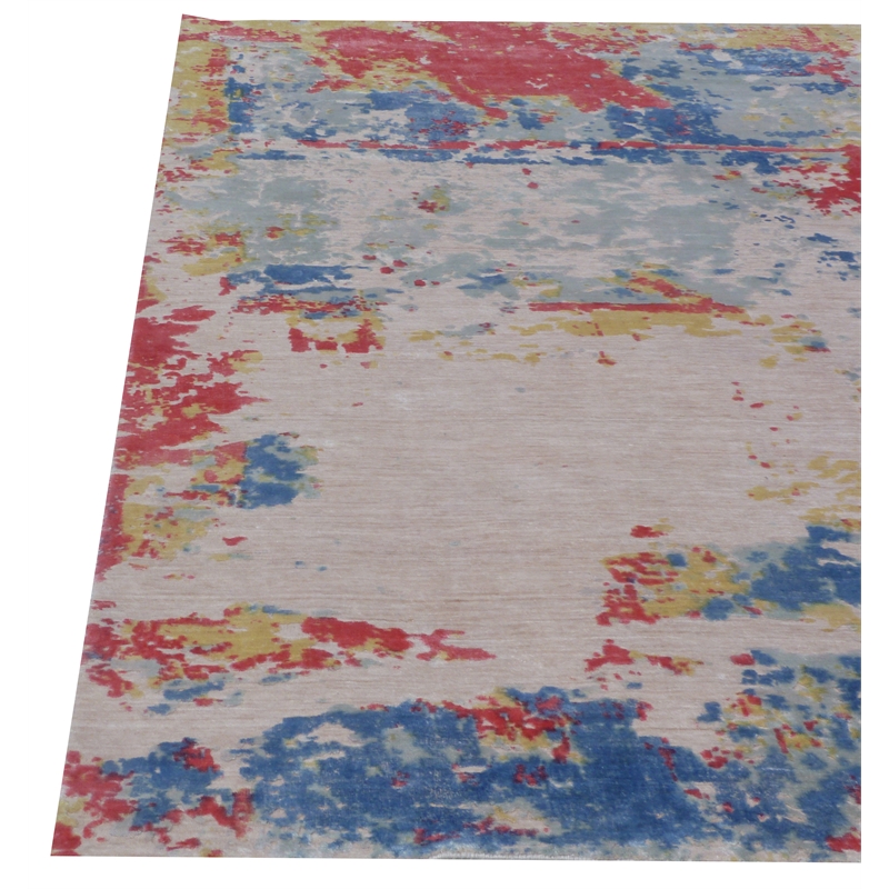 Reflections Handloomed Bamboo Silk Blue/Multi 8'x10' Area Rug