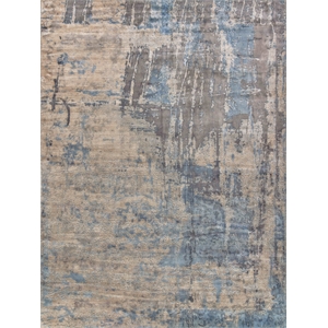 Reflections Handloomed Bamboo Silk Beige/Blue 10'x14' Area Rug