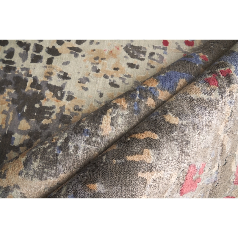 Reflections Handloomed Bamboo Silk Charcoal/Multi 10'x14' Area Rug