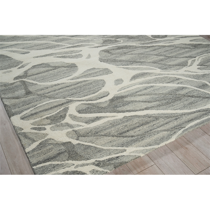 Rio Hand-Tufted New Zealand Wool Gray/Ivory 9'x12' Area Rug