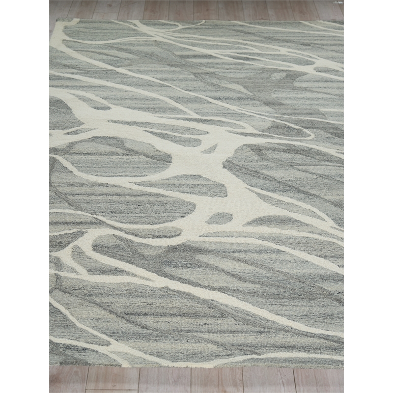 Rio Hand-Tufted New Zealand Wool Gray/Ivory 9'x12' Area Rug