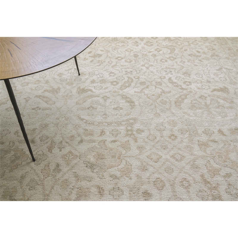 Restoration Hand-Knotted New Zealand Wool Ivory 8'x10' Area Rug