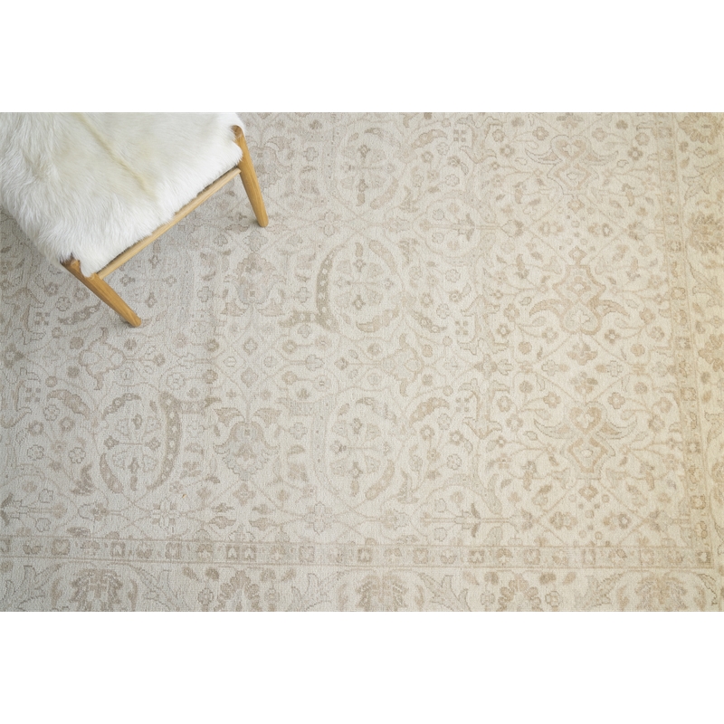 Restoration Hand-Knotted New Zealand Wool Ivory 8'x10' Area Rug