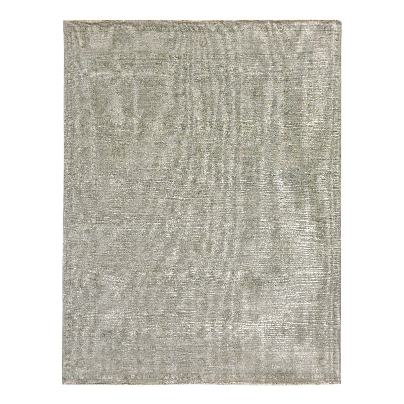 Restoration Hand-Knotted New Zealand Wool Silver 8'x10' Area Rug